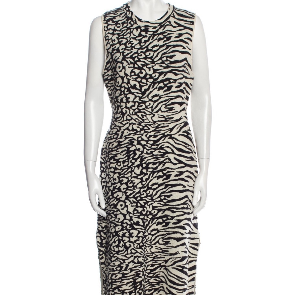 Sleeveless Animal Print Midi Dress
